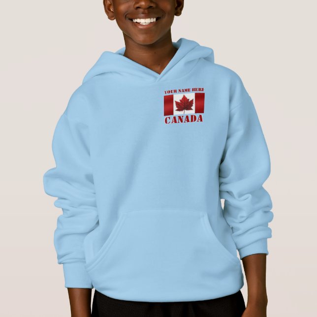 O Hoodie Personalizado do Garoto Jaqueta do Canadá (Frente)