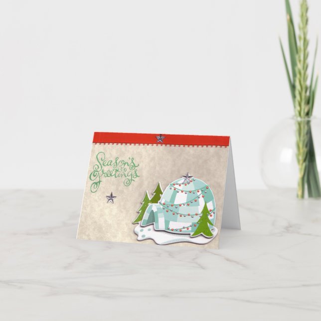 O iglu tempera o cartão de Natal dos cumprimentos (Frente)
