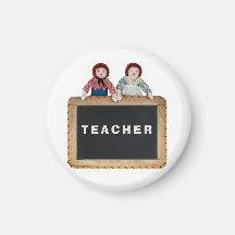O imã da TEACHER Raggedy Ann Andy doll chalkboard.
