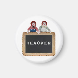 O imã da TEACHER Raggedy Ann Andy doll chalkboard.