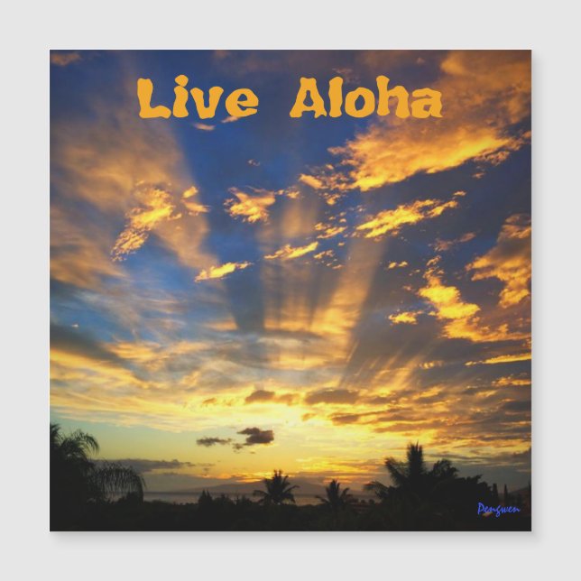 O ímã, vive Aloha, por do sol, Maui (Frente)