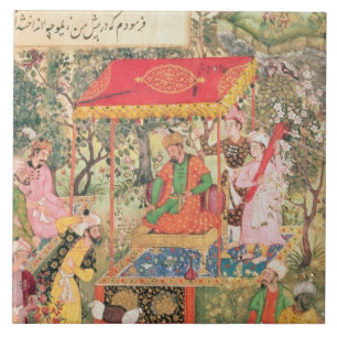 O imperador Babur do líder recebe os enviado Uzbeg