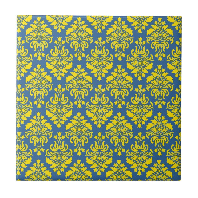 O Império Francês Damask in Yellow and Azure Blue (Frente)