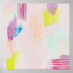 O impressão abstrato do poster cora multi