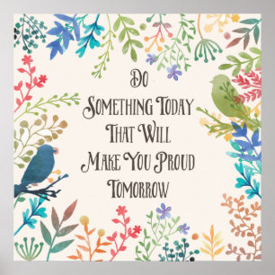 O impressão da sabedoria "faz algo hoje" pássaro