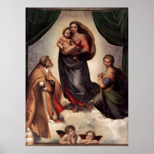 O impressão das canvas de Sistine Madonna