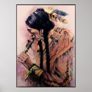 O impressão das canvas do jogador de flauta
