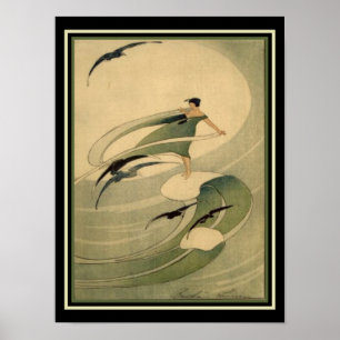 O impressão do art deco do Sprite do vento