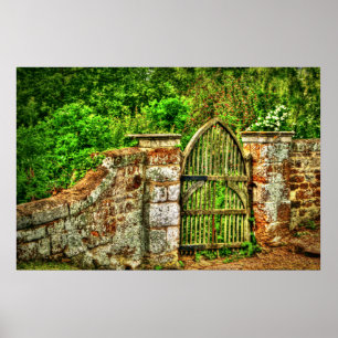 O impressão velho da porta de jardim (HDR)