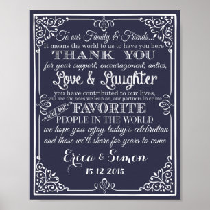 O impressão Wedding "agradece-lhe" quadro do
