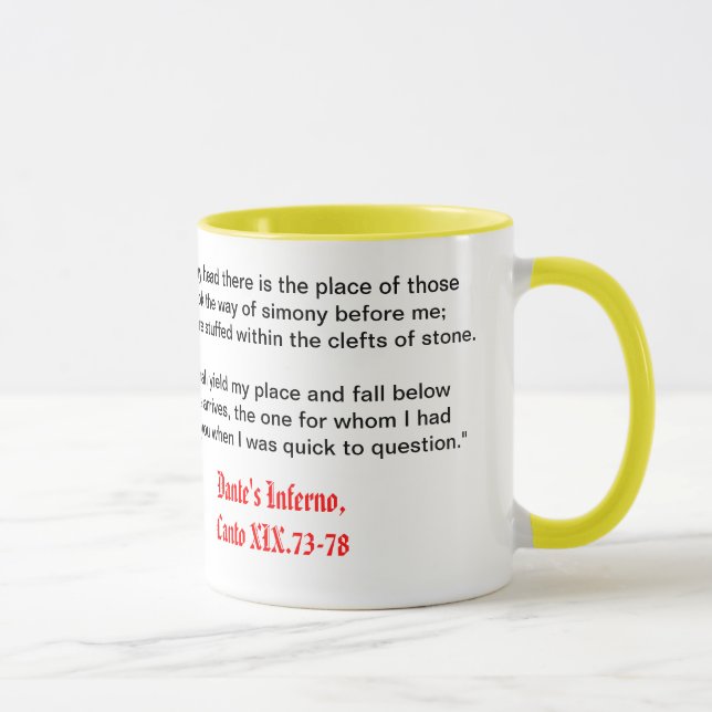 O inferno de Dante, caneca do Canto XIX (Direita)