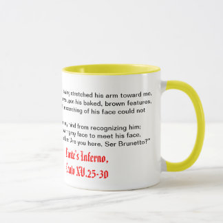 O inferno de Dante, caneca do Canto XV