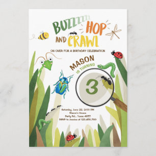 O inseto do convite do aniversário do inseto