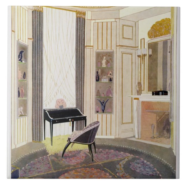 O interior com mobília projetou por Ruhlmann, de (Frente)