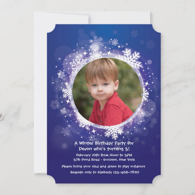 O inverno está aqui convite da foto (Frente)