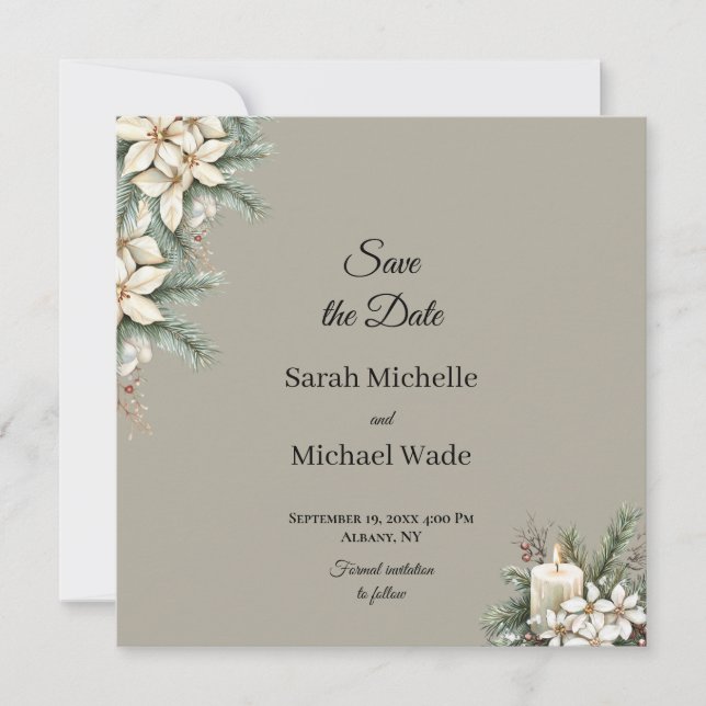 O inverno pensou em salvar a data convite (Frente)