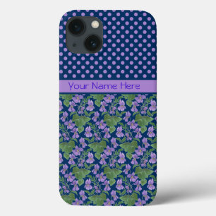 O iPhone 6 das violetas e das bolinhas encaixota a