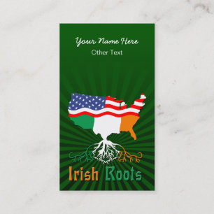 O irlandês americano enraíza cartões de visitas