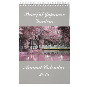 O japonês calmo jardina o calendário anual 2018
