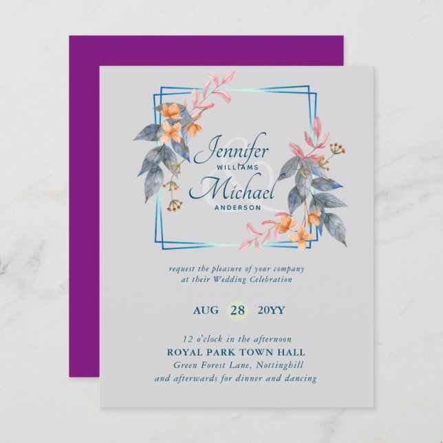 O Jardim BUDGET Deixa Casamento outono Convidar Te (Frente/Verso)