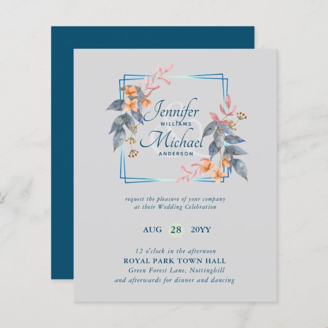 O Jardim BUDGET Deixa Casamento outono Convidar Te (Frente/Verso)