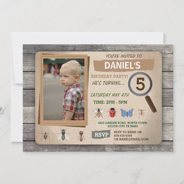 O jardim da caça do inseto desinseta o convite do (Frente)