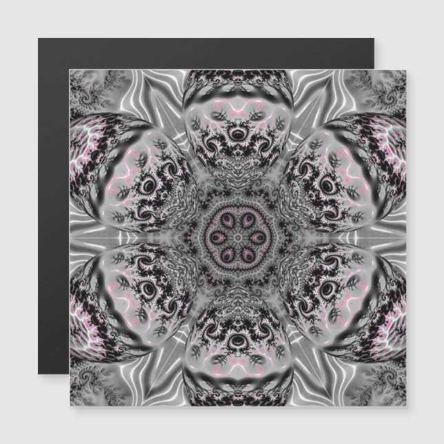 O Jardim Fractal Prateado Cartão Magnético (Frente/Verso)