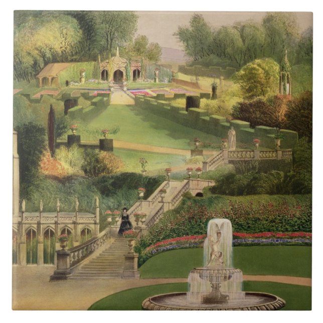 O jardim no lado do monte, castelo Combe, 'de T (Frente)