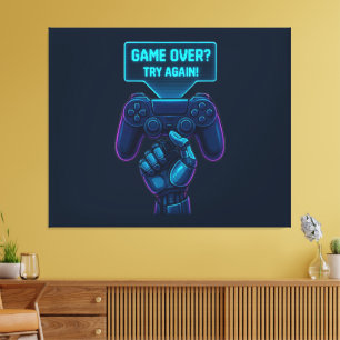 O Jogo Acabou? Tente De Novo! Arte de Canvas dos J