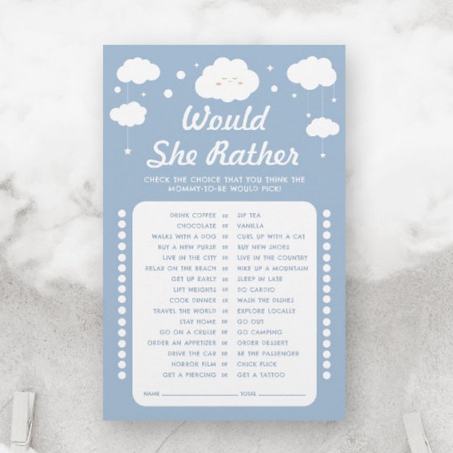 O Jogo do Chá de fraldas da Nuvem 9 Azul Ela Prefe (Criador carregado)