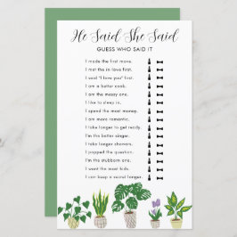 O Jogo Do Chá de panela Das Plantas, Ele Disse Que