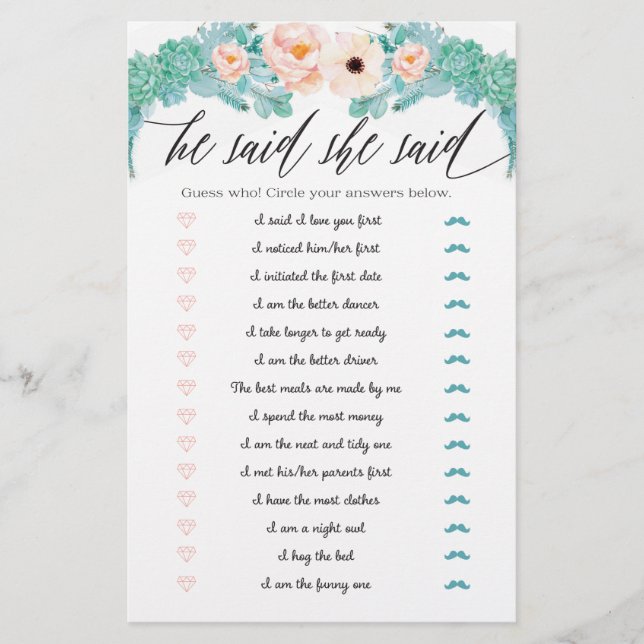 O Jogo Do Chá de panela Disse Que Ela Disse (Frente)