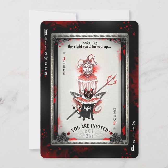 O Joker e o seu Cartão de Festa de Halloween Pitbu (Frente)