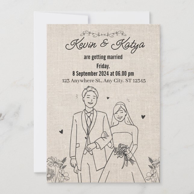 O laço de uma vida: um convite de casamento (Frente)