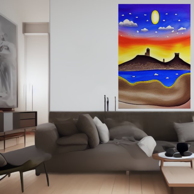 O lago no deserto | AI Art Poster (Criador carregado)