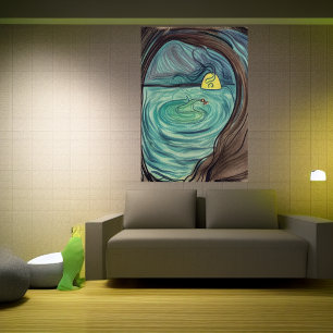 O lago subterrâneo AI Art Poster