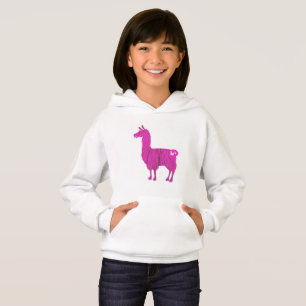 O lama peludo cor-de-rosa caçoa o Hoodie