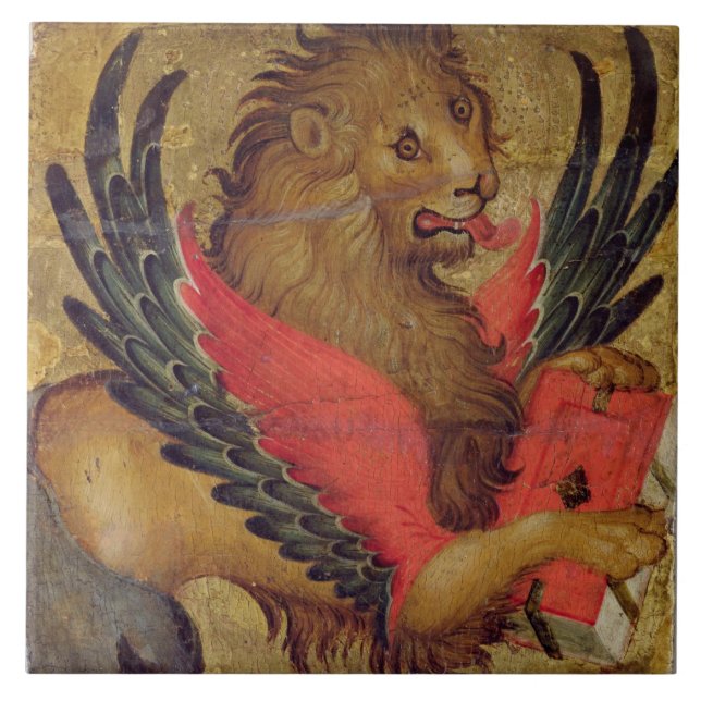 O leão de St Mark (óleo no painel) (Frente)