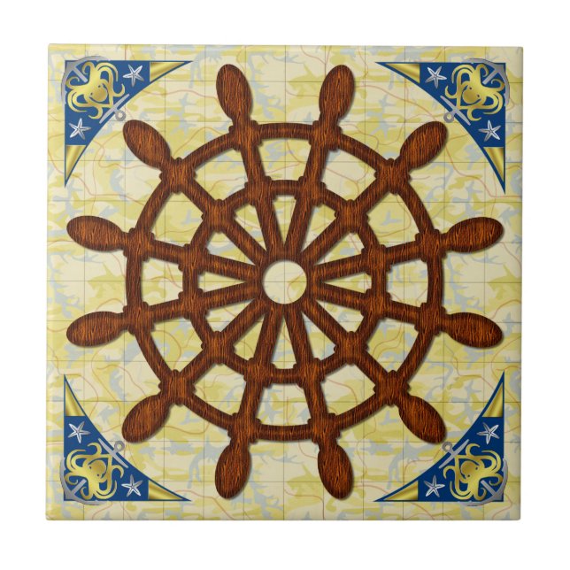 O leme do navio roda dentro o Seafaring náutico do (Frente)