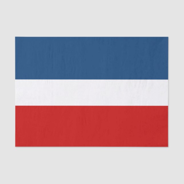 O lenço de papel 10lb branco e azul vermelho, (Frente )