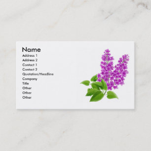 O Lilac floresce o cartão de visita