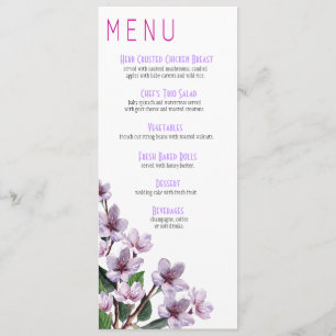 O Lilac ramifica menu do casamento