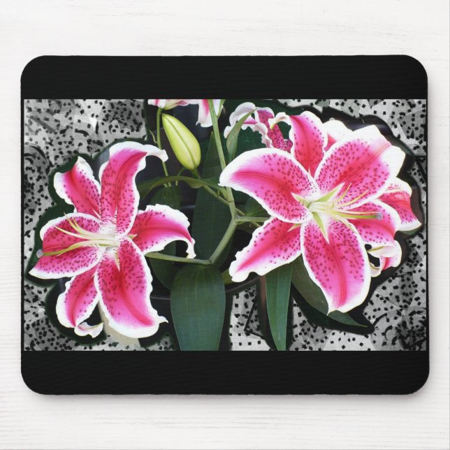 O lírio cor-de-rosa floresce Mousepad (Frente)