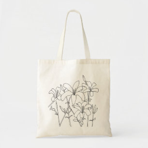 O lírio do desenho de esboço floresce as bolsas