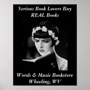 O livro de poster amante a livraria, enquanto o WV