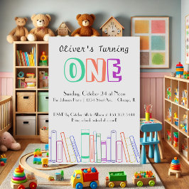 O Livro Pensou No Primeiro Convite de aniversário