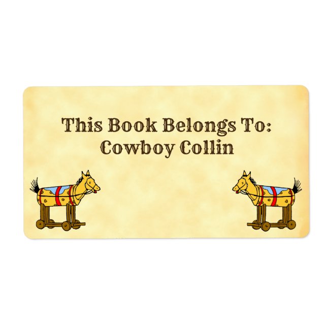 O Livro Pertence À Etiqueta De Cavalo De Brinquedo (Frente)