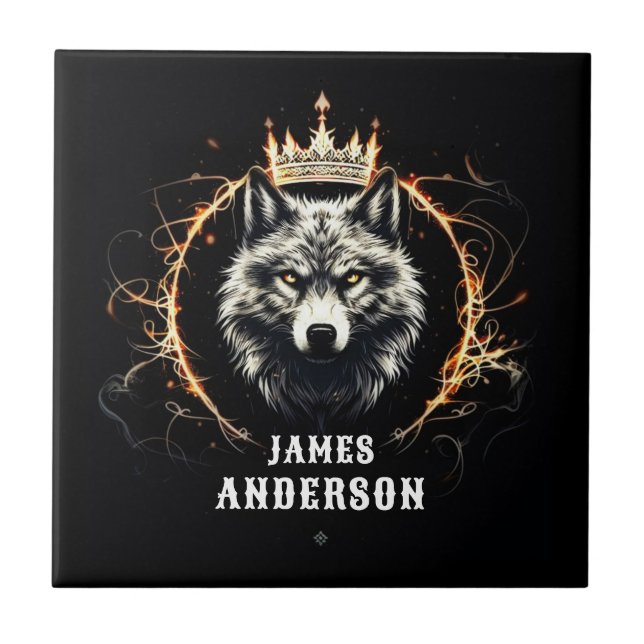 O Lobo Alfa. Adicionar Texto ou Nome em Azulejo (Frente)