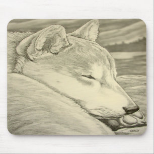 O lobo antigo dos presentes de Shiba Inu Mousepad