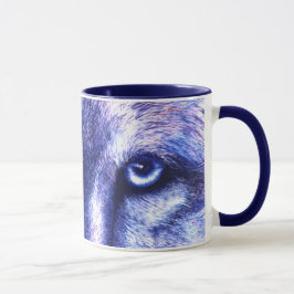 O lobo azul Eyes a caneca